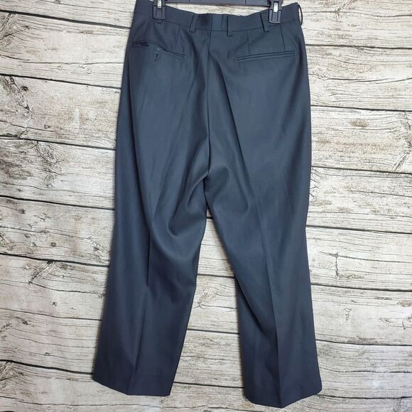 Valencia Charcoal/Black Pleated Pants Size 32 - Picture 4 of 6